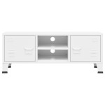 vidaXL Dulap TV industrial, alb, 105x35x42 cm, metal