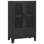 vidaXL Dulap industrial de depozitare, negru, 70x40x115 cm, metal
