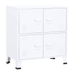 vidaXL Dulap industrial de depozitare, alb, 75x40x80 cm, oțel vidaXL Dulap industrial de depozitare, alb, 75x40x80 cm, oțel