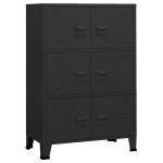 vidaXL Dulap industrial de depozitare, negru, 75x40x115 cm, metal vidaXL Dulap industrial de depozitare, negru, 75x40x115 cm, metal
