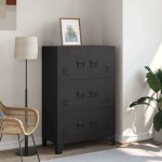 vidaXL Dulap industrial de depozitare, negru, 75x40x115 cm, metal vidaXL Dulap industrial de depozitare, negru, 75x40x115 cm, metal