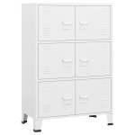 vidaXL Dulap industrial de depozitare, alb, 75x40x115 cm, metal vidaXL Dulap industrial de depozitare, alb, 75x40x115 cm, metal