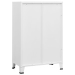 vidaXL Dulap industrial de depozitare, alb, 75x40x115 cm, metal vidaXL Dulap industrial de depozitare, alb, 75x40x115 cm, metal