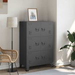 vidaXL Dulap industrial de depozitare, antracit, 75x40x115 cm, metal vidaXL Dulap industrial de depozitare, antracit, 75x40x115 cm, metal