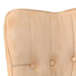 vidaXL Scaun cu spătar înalt, crem, pânză