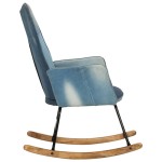 vidaXL Scaun balansoar, model mozaic, albastru denim, pânză