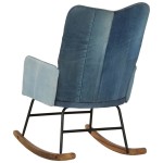 vidaXL Scaun balansoar, model mozaic, albastru denim, pânză