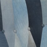 vidaXL Scaun balansoar, model mozaic, albastru denim, pânză