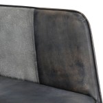 vidaXL Scaun balansoar, gri, piele naturală și pânză vidaXL Scaun balansoar, gri, piele naturală și pânză
