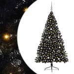 vidaXL Brad de Crăciun artificial Negru 210 cm PVC vidaXL Brad de Crăciun artificial Negru 210 cm PVC