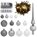 vidaXL Brad de Crăciun cu lumini decorative cu coarde Negru 240 cm PVC vidaXL Brad de Crăciun cu lumini decorative cu coarde Negru 240 cm PVC