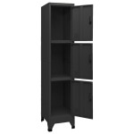 vidaXL Fișet, negru, 38x45x180 cm, oțel vidaXL Fișet, negru, 38x45x180 cm, oțel