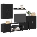 vidaXL Set de 4 piese pentru cabinet TV Pe perete 4 pcs Stejar negru vidaXL Set de 4 piese pentru cabinet TV Pe perete 4 pcs Stejar negru