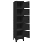 vidaXL Fișet, negru, 38x40x180 cm, oțel vidaXL Fișet, negru, 38x40x180 cm, oțel