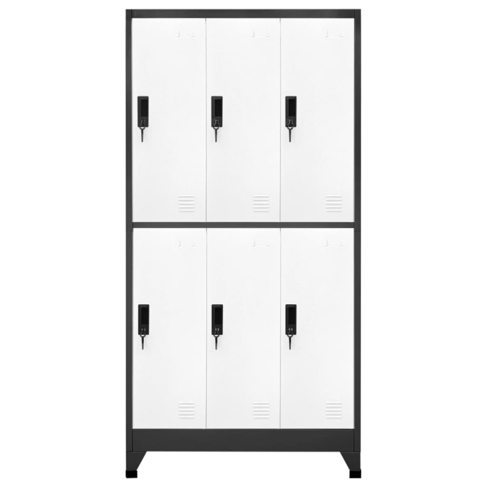 vidaXL Fișet, antracit și alb, 90x45x180 cm, oțel