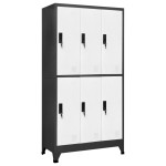 vidaXL Fișet, antracit și alb, 90x45x180 cm, oțel vidaXL Fișet, antracit și alb, 90x45x180 cm, oțel
