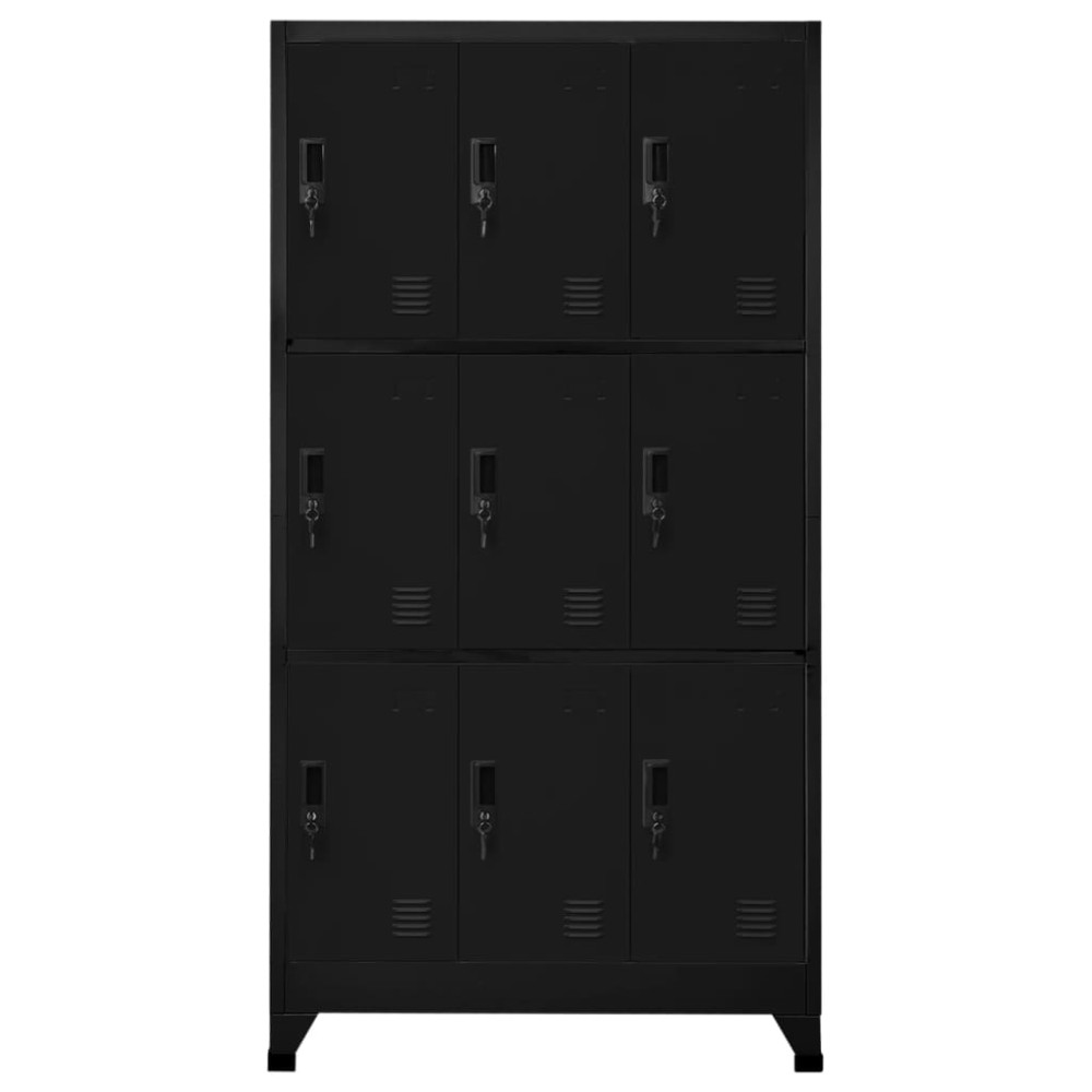 vidaXL Fișet, negru, 90x45x180 cm, oțel