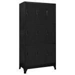 vidaXL Fișet, negru, 90x45x180 cm, oțel vidaXL Fișet, negru, 90x45x180 cm, oțel