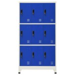 vidaXL Fișet, gri și albastru, 90x45x180 cm, oțel vidaXL Fișet, gri și albastru, 90x45x180 cm, oțel