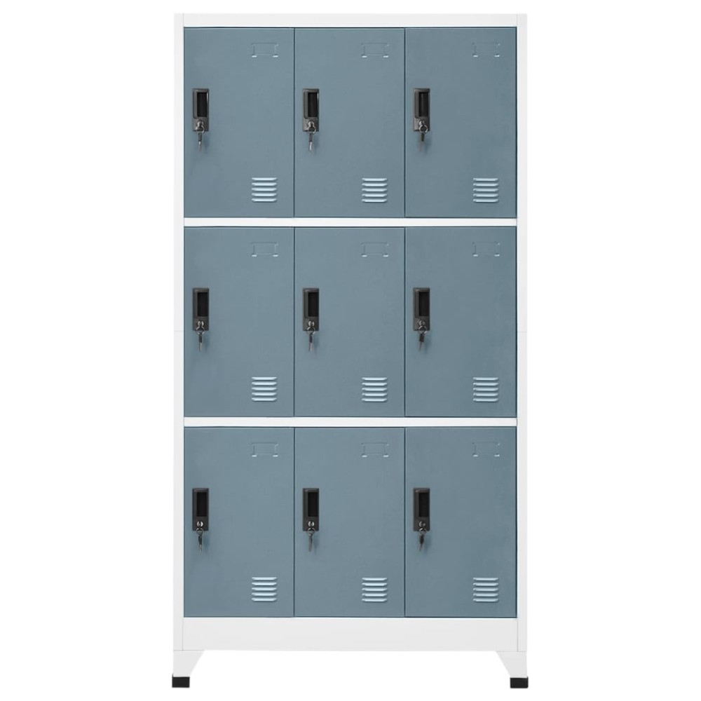 vidaXL Dulap tip vestiar, gri deschis și gri închis, 90x45x180cm, oțel