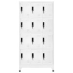 vidaXL Fișet, alb, 90x45x180 cm, oțel vidaXL Fișet, alb, 90x45x180 cm, oțel