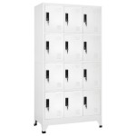 vidaXL Fișet, alb, 90x45x180 cm, oțel vidaXL Fișet, alb, 90x45x180 cm, oțel