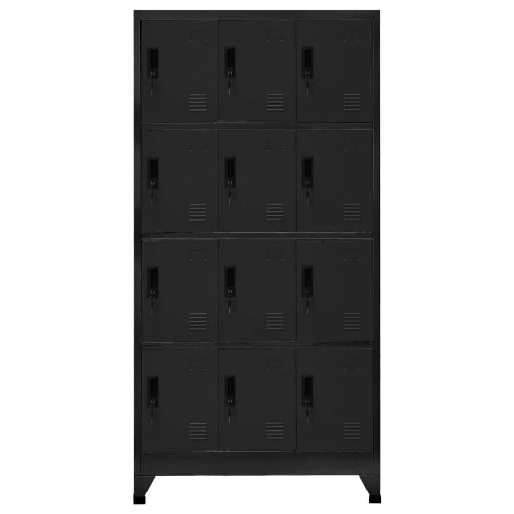 vidaXL Fișet, negru, 90x45x180 cm, oțel