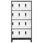 vidaXL Fișet, antracit și alb, 90x45x180 cm, oțel vidaXL Fișet, antracit și alb, 90x45x180 cm, oțel