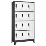 vidaXL Fișet, antracit și alb, 90x45x180 cm, oțel vidaXL Fișet, antracit și alb, 90x45x180 cm, oțel
