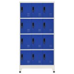 vidaXL Fișet, gri și albastru, 90x45x180 cm, oțel vidaXL Fișet, gri și albastru, 90x45x180 cm, oțel