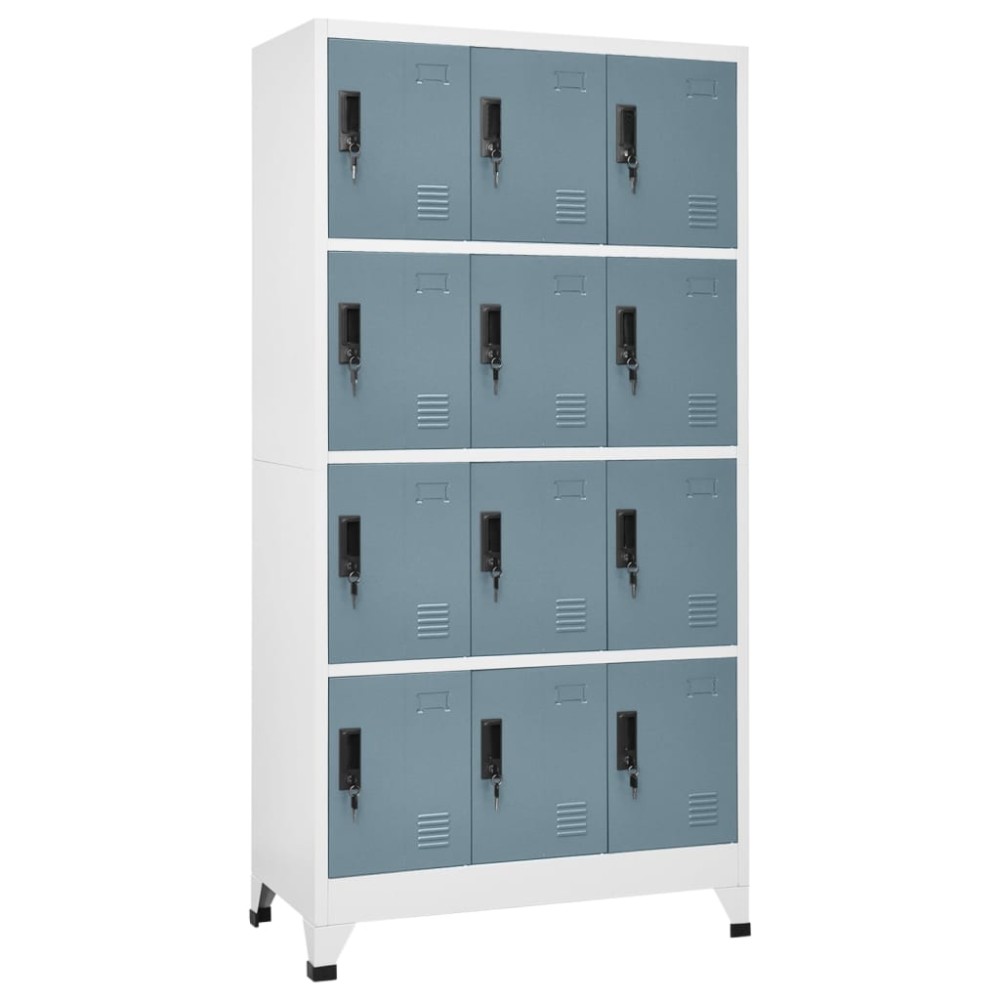 vidaXL Dulap tip vestiar, gri deschis și gri închis, 90x45x180cm, oțel
