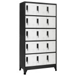 vidaXL Fișet, antracit și alb, 90x40x180 cm, oțel vidaXL Fișet, antracit și alb, 90x40x180 cm, oțel