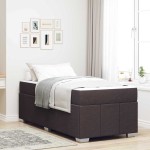 vidaXL Cadru de pat cu saltea Maro închis 80 x 200 cm țesătură
