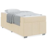 vidaXL Cadru de pat cu saltea Crem 80 x 200 cm țesătură