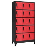 vidaXL Fișet, antracit și roșu, 90x40x180 cm, oțel vidaXL Fișet, antracit și roșu, 90x40x180 cm, oțel