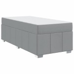 vidaXL Cadru de pat cu saltea Gri deschis 90 x 190 cm țesătură