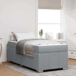 vidaXL Cadru de pat cu saltea Gri deschis 90 x 190 cm țesătură