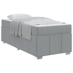 vidaXL Cadru de pat cu saltea Gri deschis 90 x 190 cm țesătură