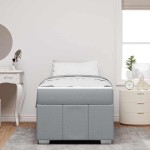 vidaXL Cadru de pat cu saltea Gri deschis 90 x 190 cm țesătură