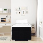 vidaXL Cadru de pat cu saltea Negru 90 x 190 cm țesătură