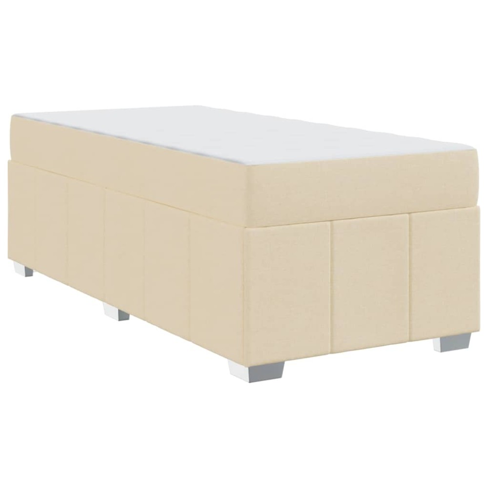 vidaXL Cadru de pat cu saltea Crem 90 x 190 cm țesătură
