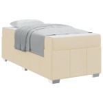 vidaXL Cadru de pat cu saltea Crem 90 x 190 cm țesătură