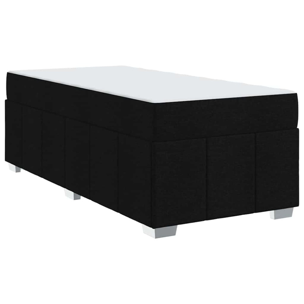 vidaXL Cadru de pat cu saltea Negru 90 x 200 cm țesătură