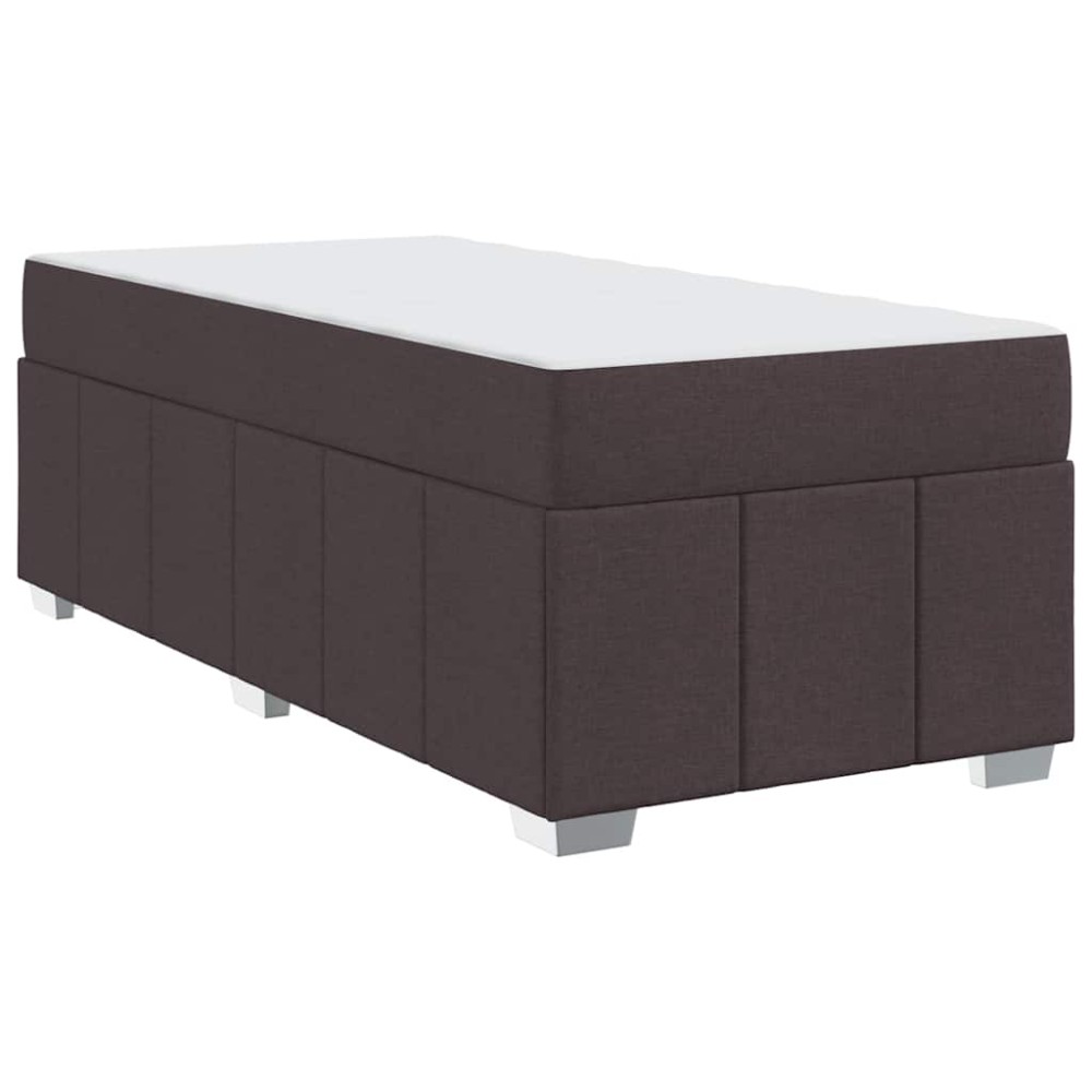 vidaXL Cadru de pat cu saltea Maro închis 90 x 200 cm țesătură