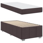 vidaXL Cadru de pat cu saltea Maro închis 90 x 200 cm țesătură