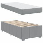 vidaXL Cadru de pat cu saltea Gri deschis 100 x 200 cm țesătură