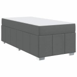 vidaXL Cadru de pat cu saltea Gri închis 100 x 200 cm țesătură