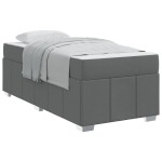 vidaXL Cadru de pat cu saltea Gri închis 100 x 200 cm țesătură