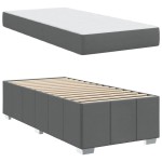 vidaXL Cadru de pat cu saltea Gri închis 100 x 200 cm țesătură