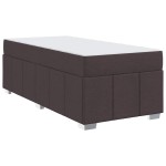 vidaXL Cadru de pat cu saltea Maro închis 100 x 200 cm țesătură